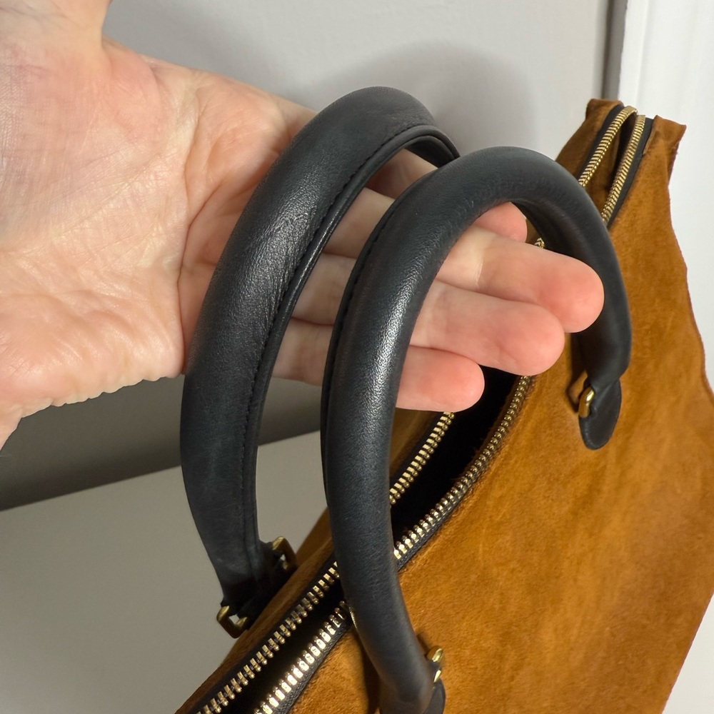 Clare V - Sandrine Tote Bag in Camel suede - Picture 9 of 12